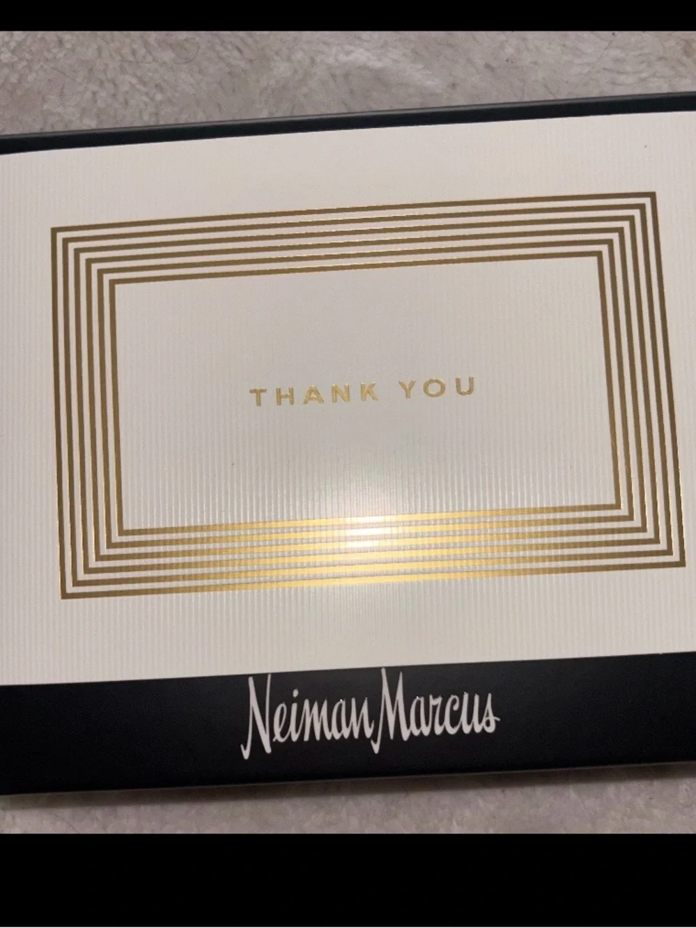 Neiman Marcus Gold Foil 'Thank You' Gift Box NIB
